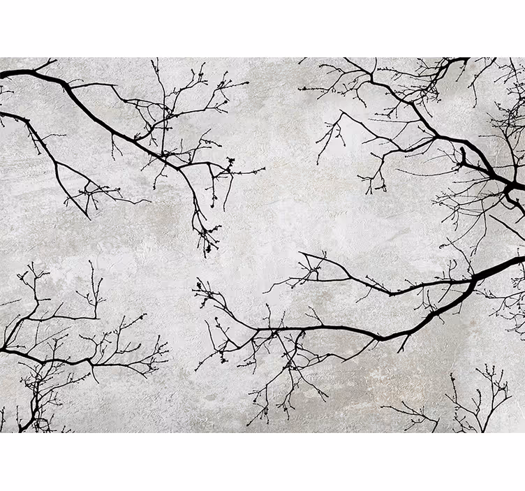 Papel mural naturaleza diseño de silueta de rama - TenVinilo