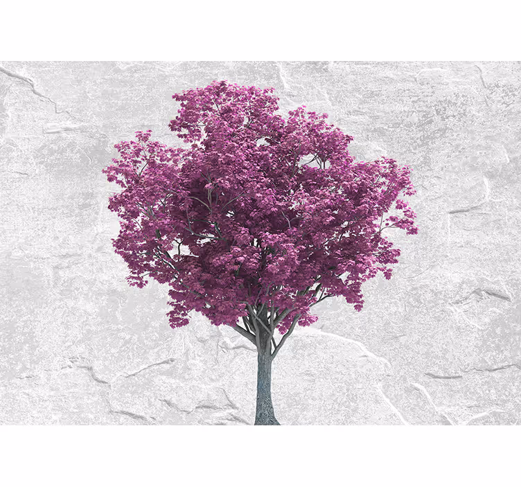 Papel mural flores flores de árbol púrpura - TenVinilo