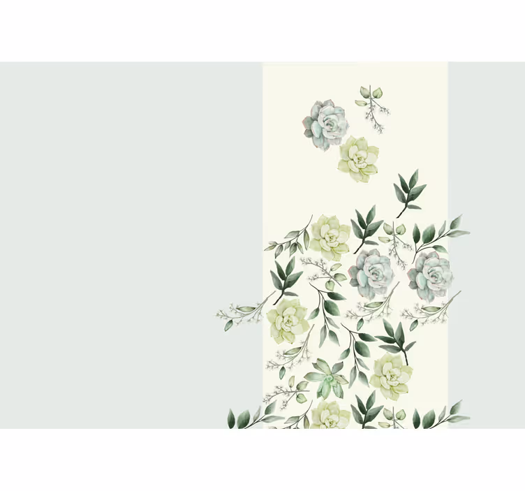 Papel mural flores arreglo floral suculento - TenVinilo