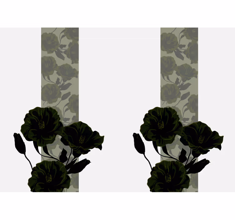 Papel mural flores elegantes flores negras - TenVinilo