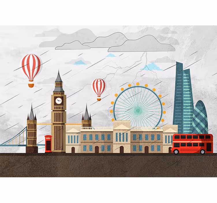 Papel mural londres aventura en el horizonte londinense - TenVinilo