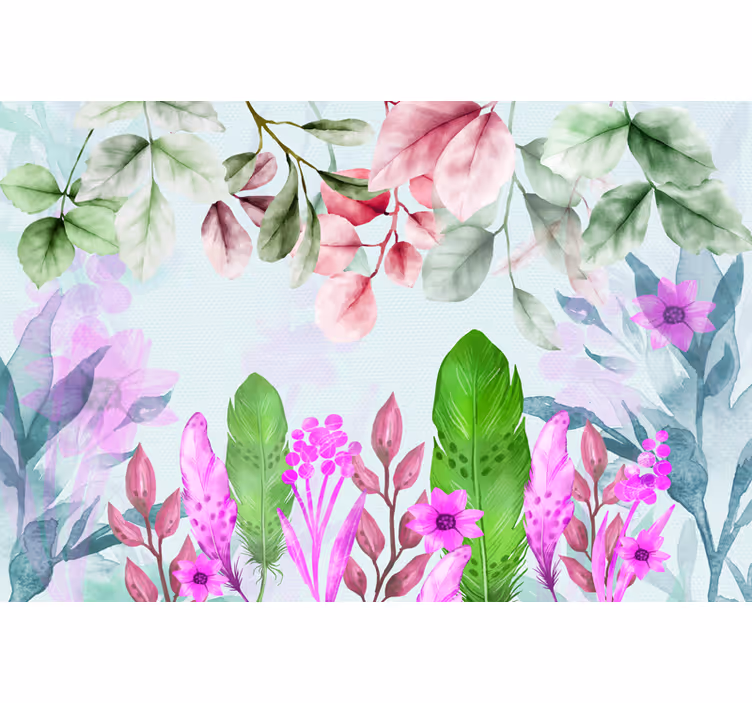 Fotomural flores plantas bohemias - TenVinilo