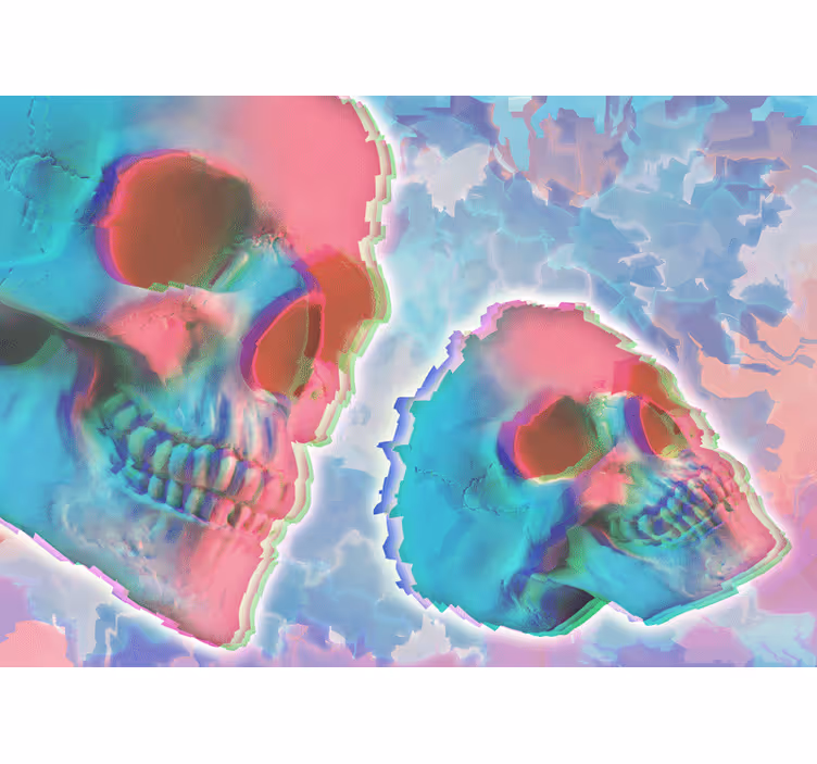 Fotomural cabeza de Muerte Psicodélica - TenVinilo