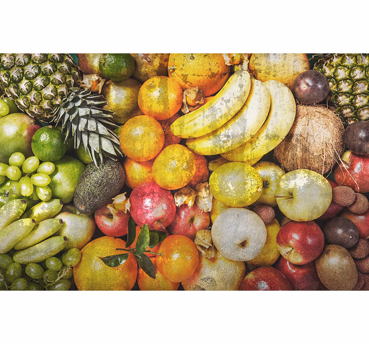 Fotomural imitación piedra fruta sobre concreto - TenVinilo