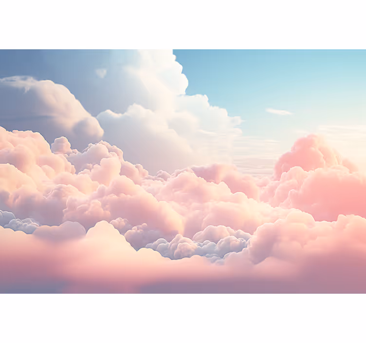 Fotomural infantiles paisaje de nubes rosadas - TenVinilo
