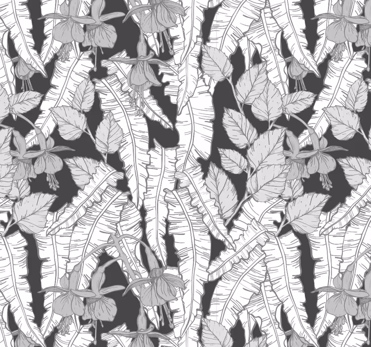 Papel mural para oficina diseño de selva gris - TenVinilo