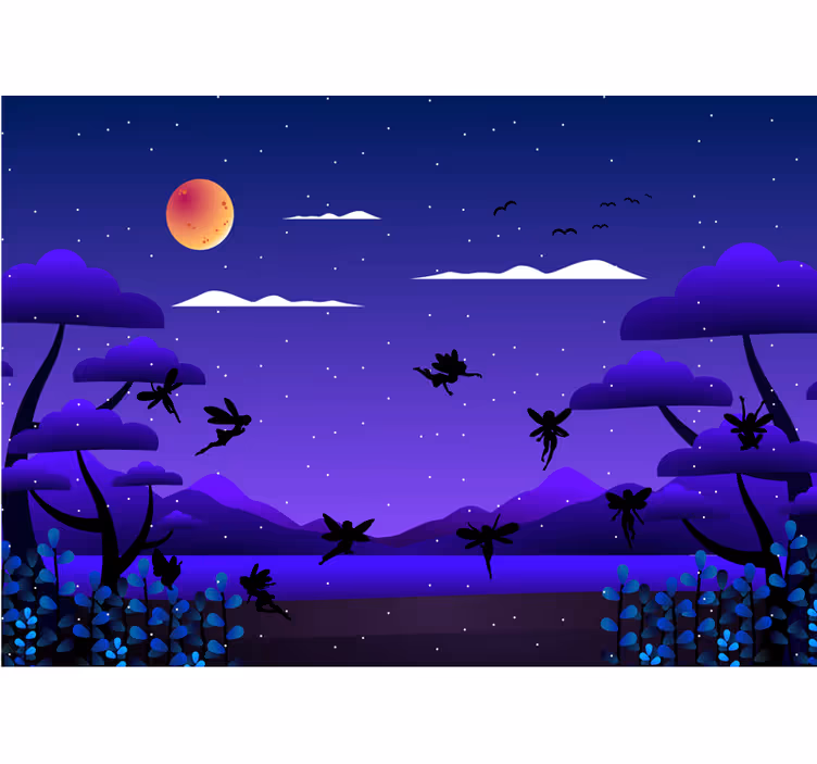 Papel mural infantil cielo nocturno encantado - TenVinilo