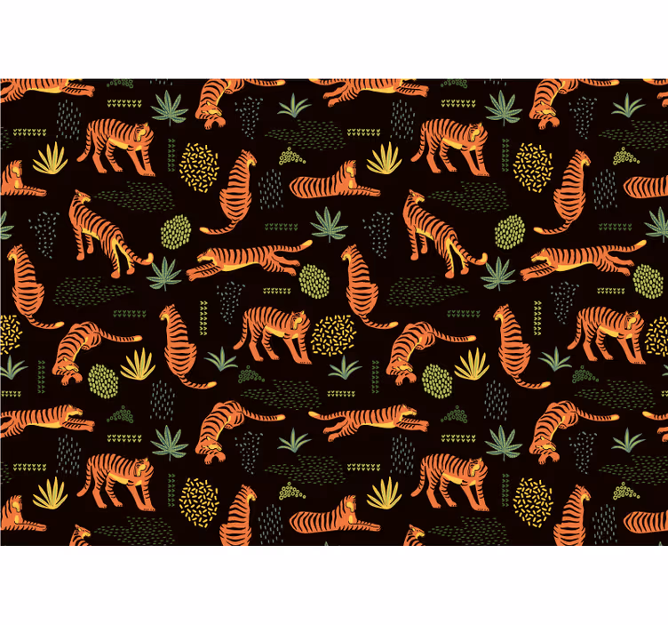 Papel mural animales patrón de tigre - TenVinilo