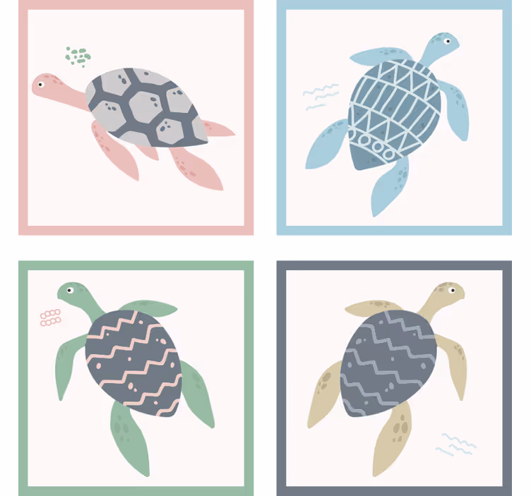 Posavasos frikis con divertidos patrones de tortugas - TenVinilo