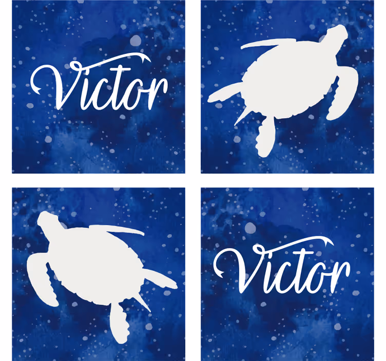 Posavasos de galaxia de tortuga con nombre - TenVinilo