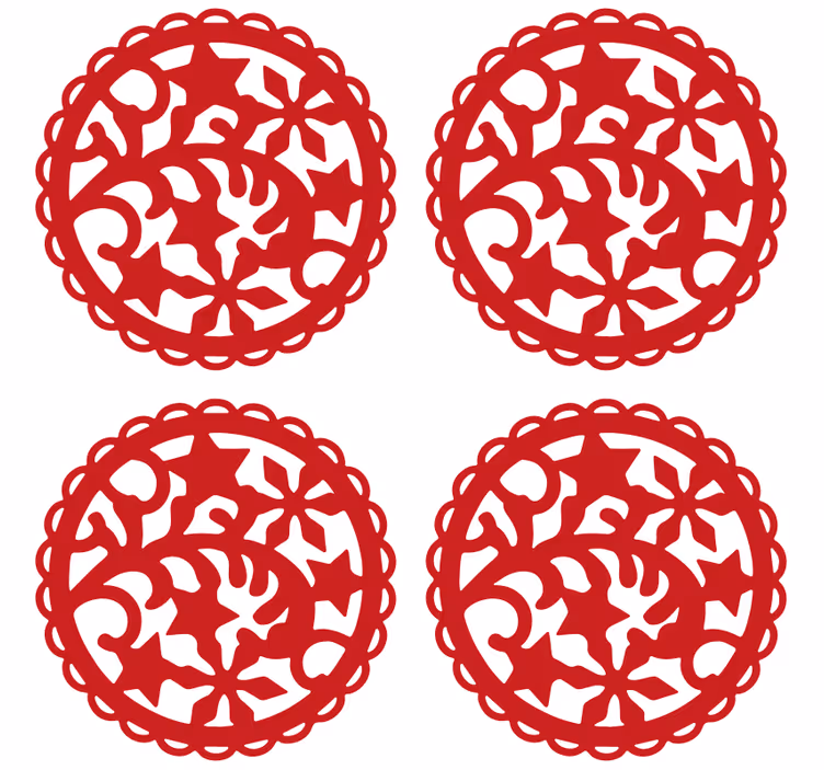 Posavasos frikis patrón rojo intrincado - TenVinilo