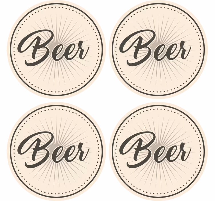 Posavasos cerveza tipografía de cerveza elegante - TenVinilo