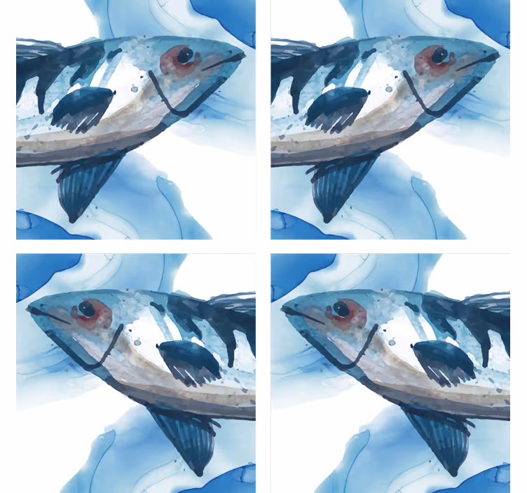 Posavasos frikis ilustración de peces en acuarela - TenVinilo