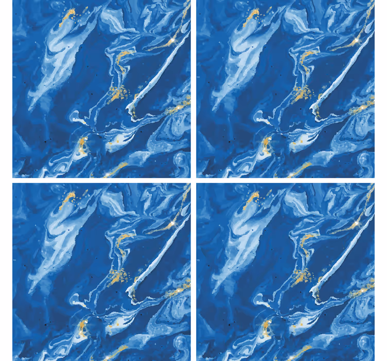 Posavasos efecto mármol azul torcido - TenVinilo