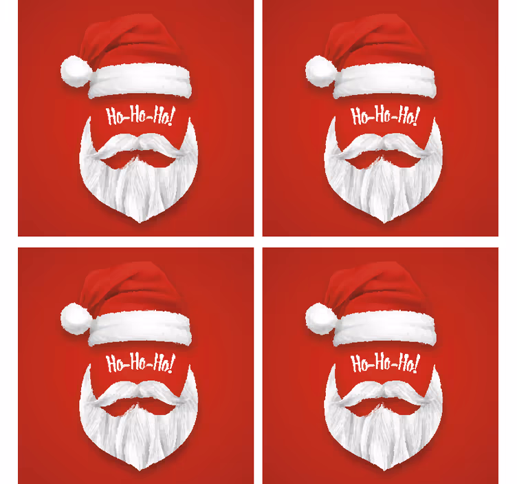 Posavasos navideño ilustración de gorro de santa - TenVinilo