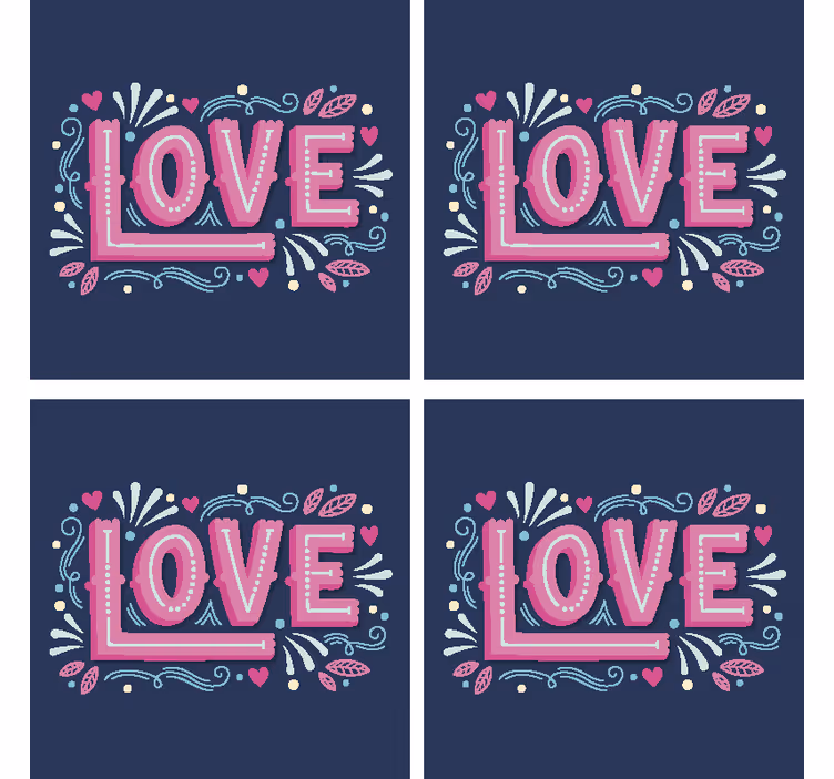 Posavasos con frases tipografía amor juguetona - TenVinilo