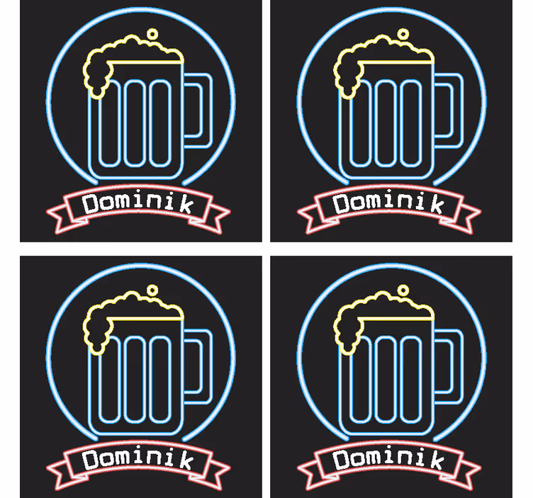 Posavasos cerveza luminoso con nombre - TenVinilo