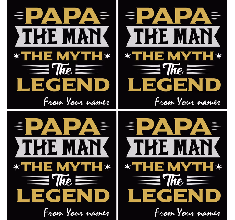 Posavasos frases papá genial personalizable - TenVinilo