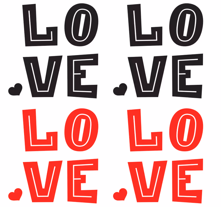 Posavasos con frases tipografía amor en negrita - TenVinilo
