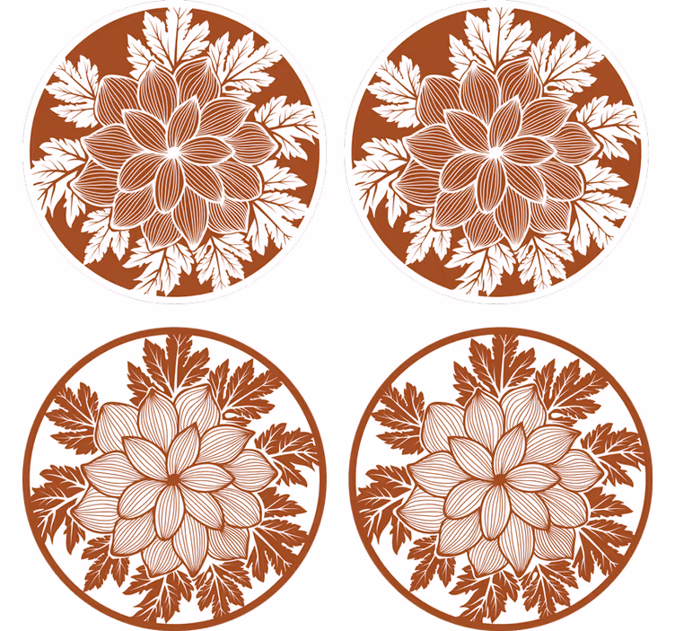 Posavasos arreglo de motivos florales - TenVinilo