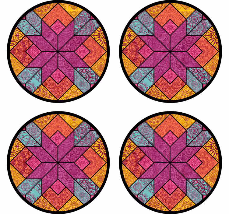 Posavasos mosaico colorido estilo paisley - TenVinilo