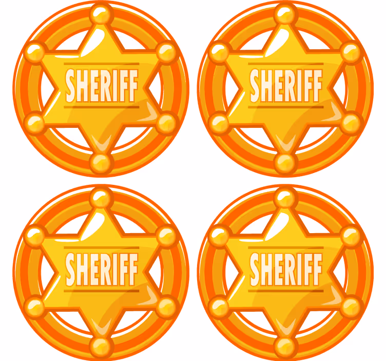 Posavasos frikis motivo de estrella de sheriff - TenVinilo