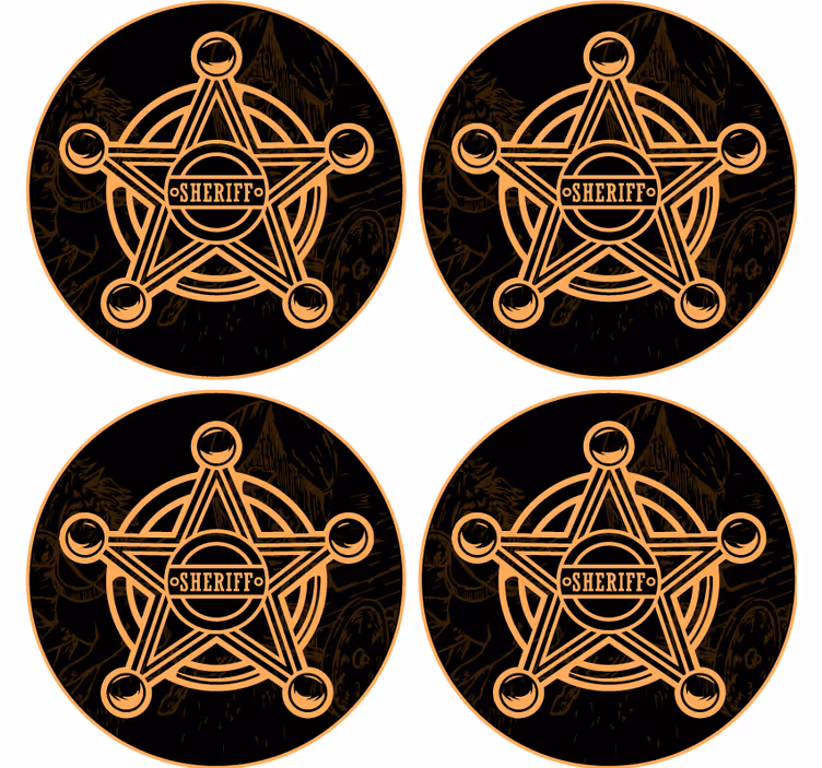 Posavasos cerveza emblema de estrella de sheriff - TenVinilo