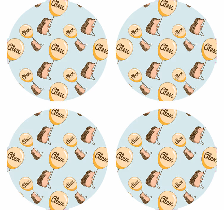 Posavasos personalizable con divertidos erizos - TenVinilo