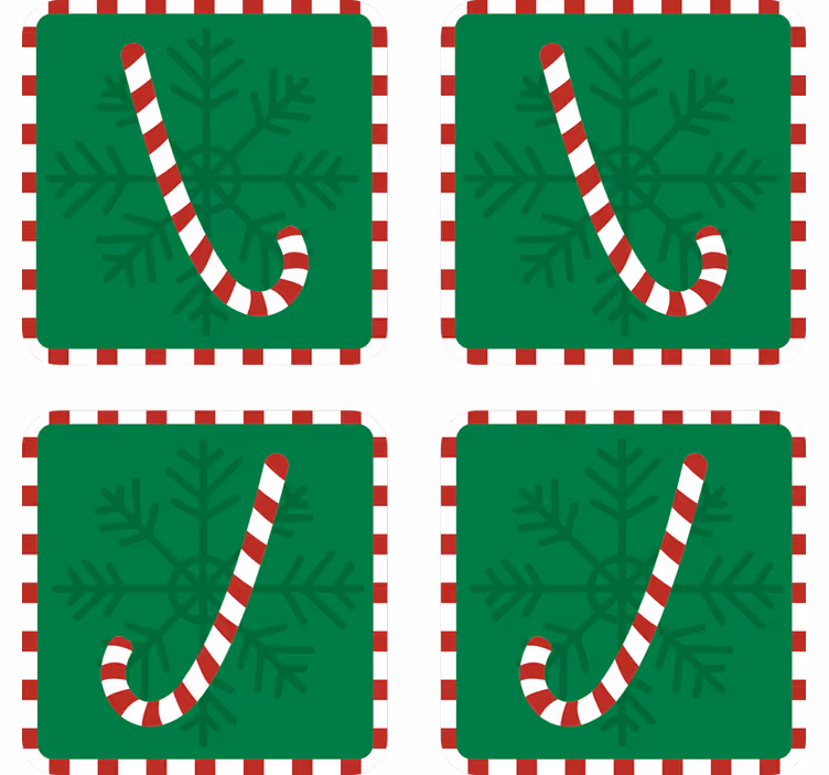 Posavasos navideño diseño de copo de nieve y caramelo - TenVinilo