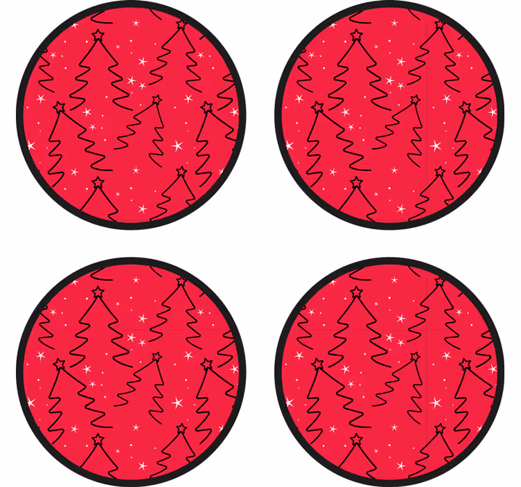Posavasos navideño con diseño de árboles festivos - TenVinilo