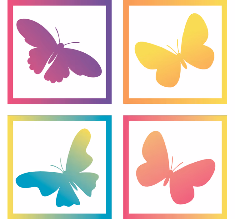 Posavasos mariposas tonos gradientes - TenVinilo