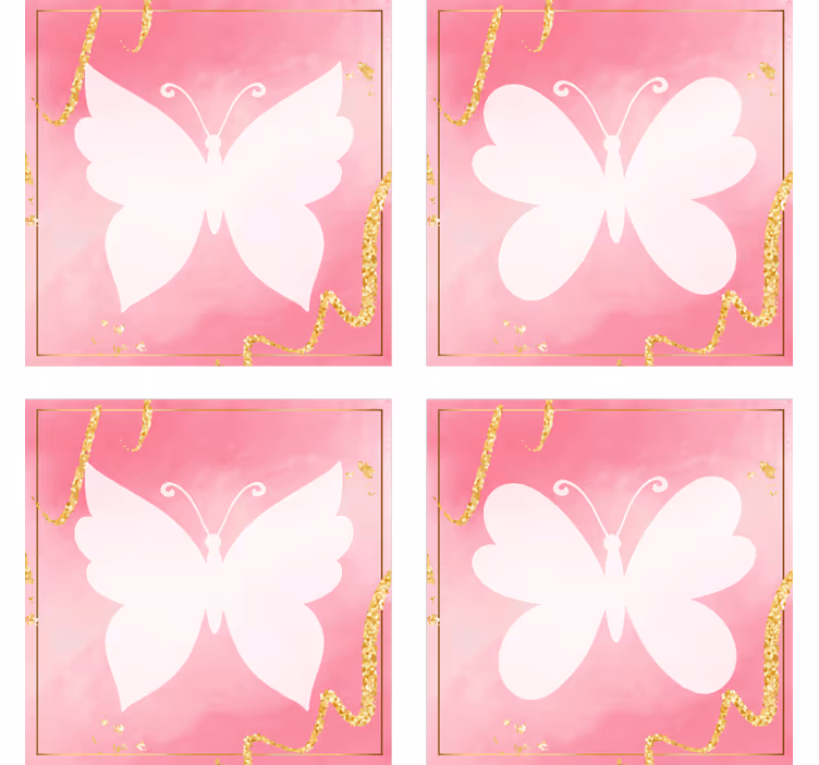 Posavasos de mariposas rosadas - TenVinilo