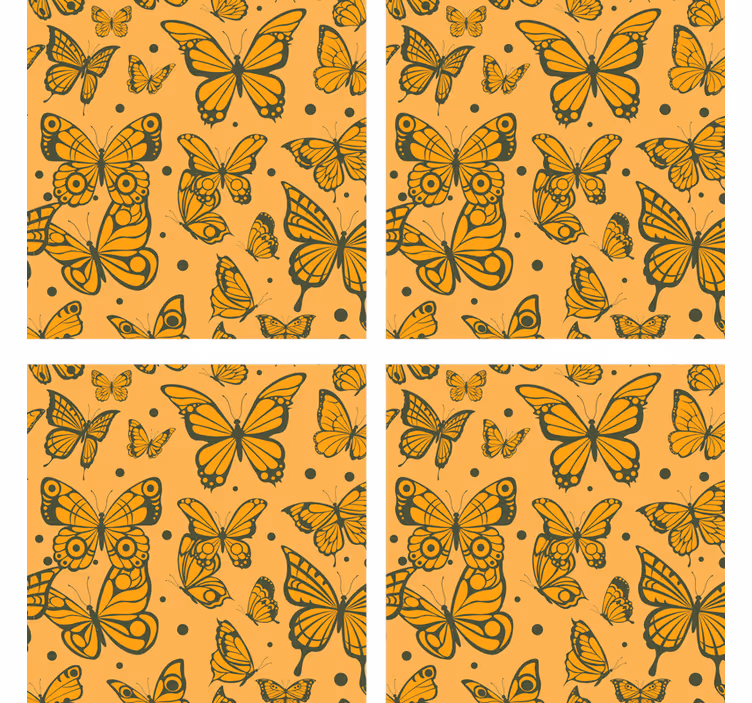 Posavasos superficie con patrón de mariposas - TenVinilo