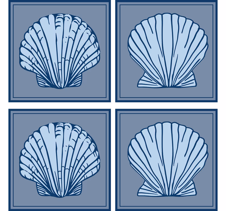 Posavasos frikis patrón de conchas estilizado - TenVinilo