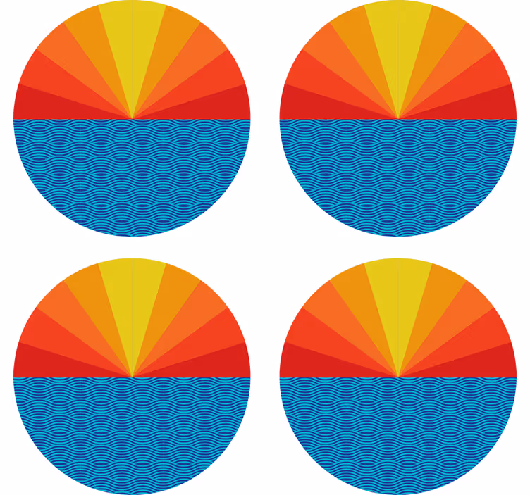 Posavasos frikis patrón de círculos geométricos vibrantes - TenVinilo