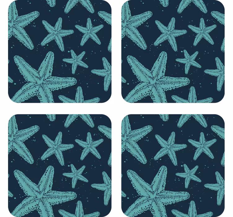 Posavasos frikis superficie con patrón de estrellas de mar - TenVinilo