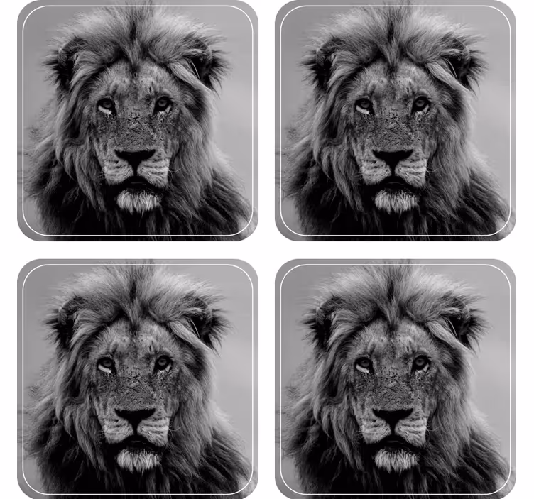 Posavasos moderno retratos de león majestuoso - TenVinilo
