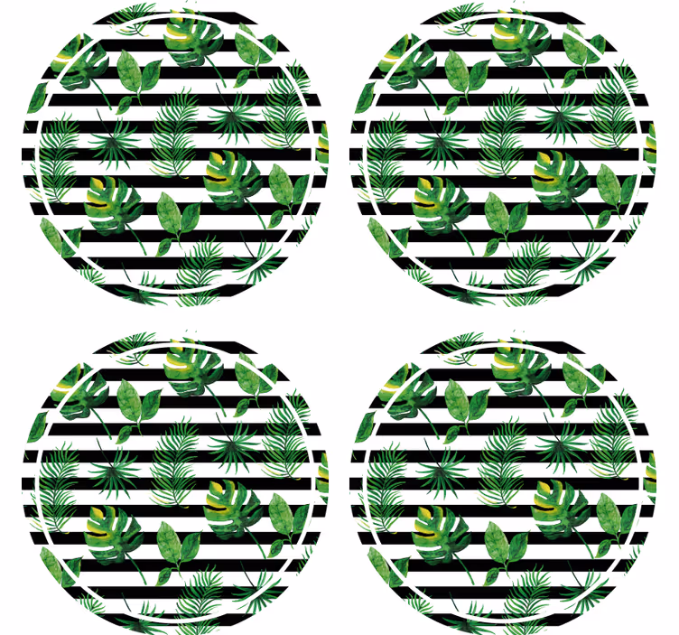 Posavasos idea hoja tropical - TenVinilo