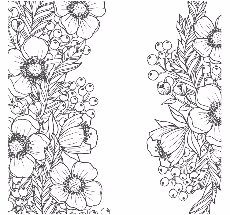 Posavasos patrones de contorno floral - TenVinilo