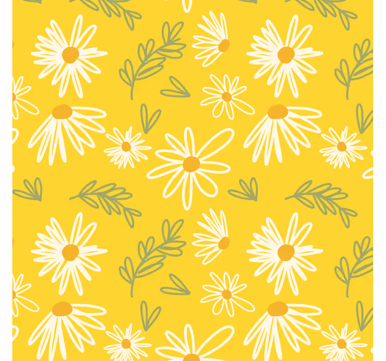 Posavasos patrón floral de margaritas - TenVinilo