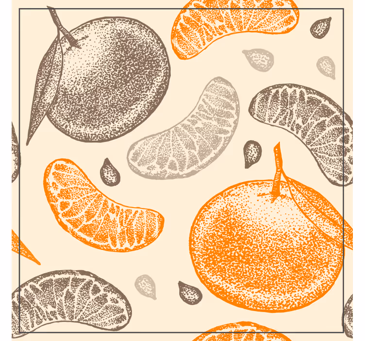 Posavasos patrón de frutas cítricas - TenVinilo