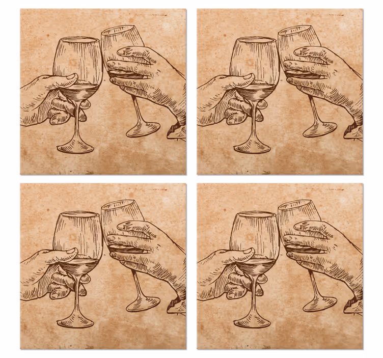 Posavasos cerveza vasos dibujados a mano - TenVinilo