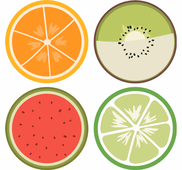 Posavasos moderno rodajas de fruta cítrica - TenVinilo