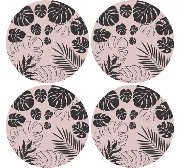 Posavasos patrones de hoja de monstera - TenVinilo