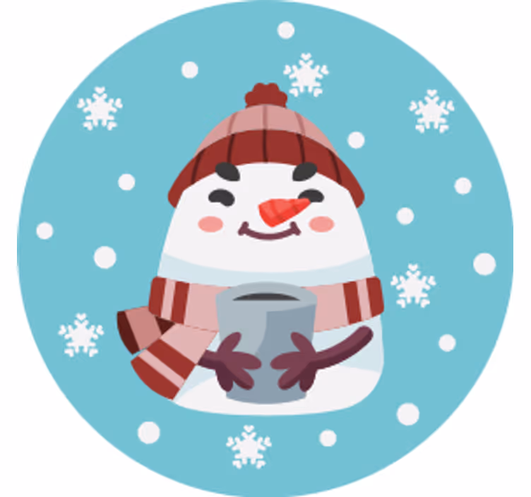 Posavasos navideño muñeco de nieve con taza - TenVinilo