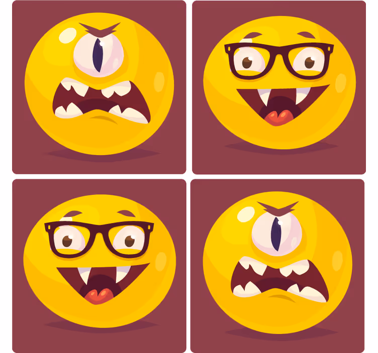 Posavasos frikis caritas sonrientes juguetonas - TenVinilo