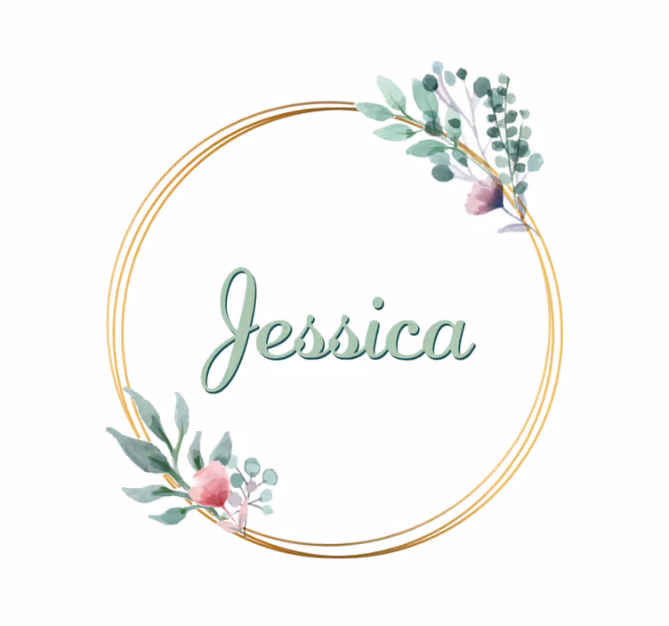Posavasos personalizable con nombre floral - TenVinilo