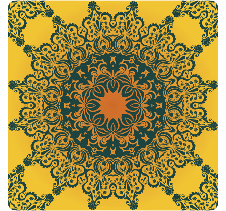 Posavasos patrón amarillo ornamental - TenVinilo