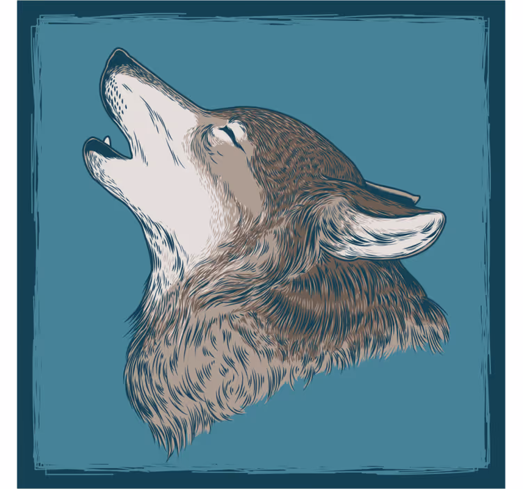 Posavasos frikis ilustración de lobo aullador - TenVinilo