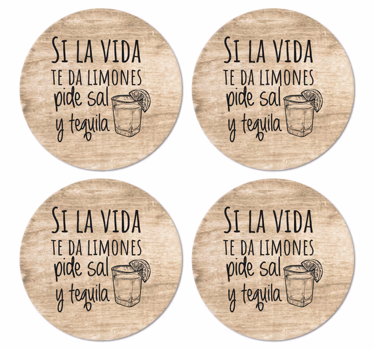 Posavasos con frases saborea los momentos de la vida - TenVinilo